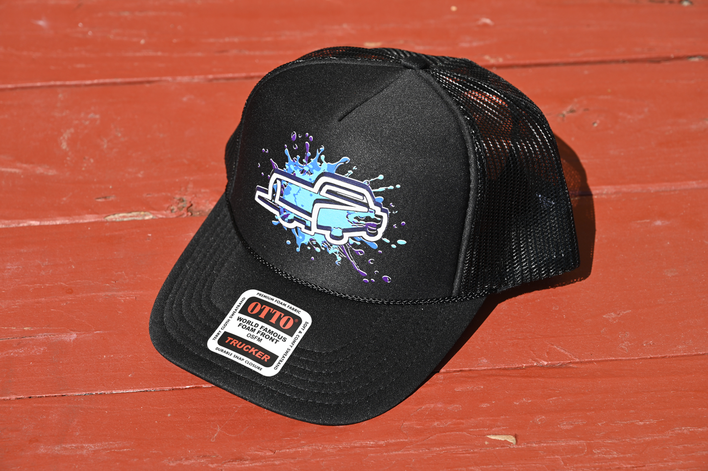 Logo Trucker Hat in Black Splash