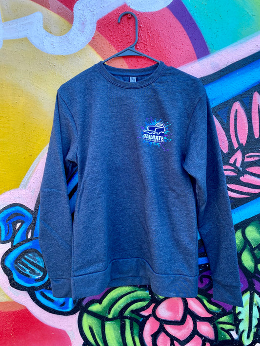 Truck Logo Splash Crewneck in Heather Navy