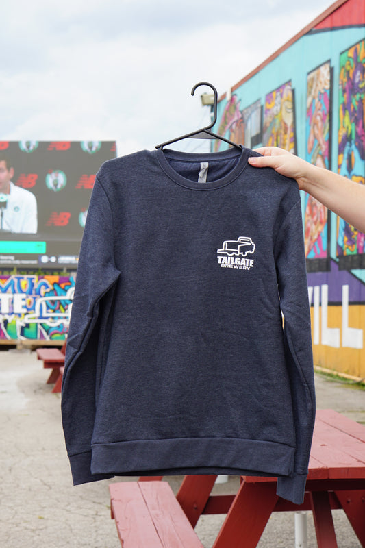 Truck Logo Crewneck in Navy/Gray