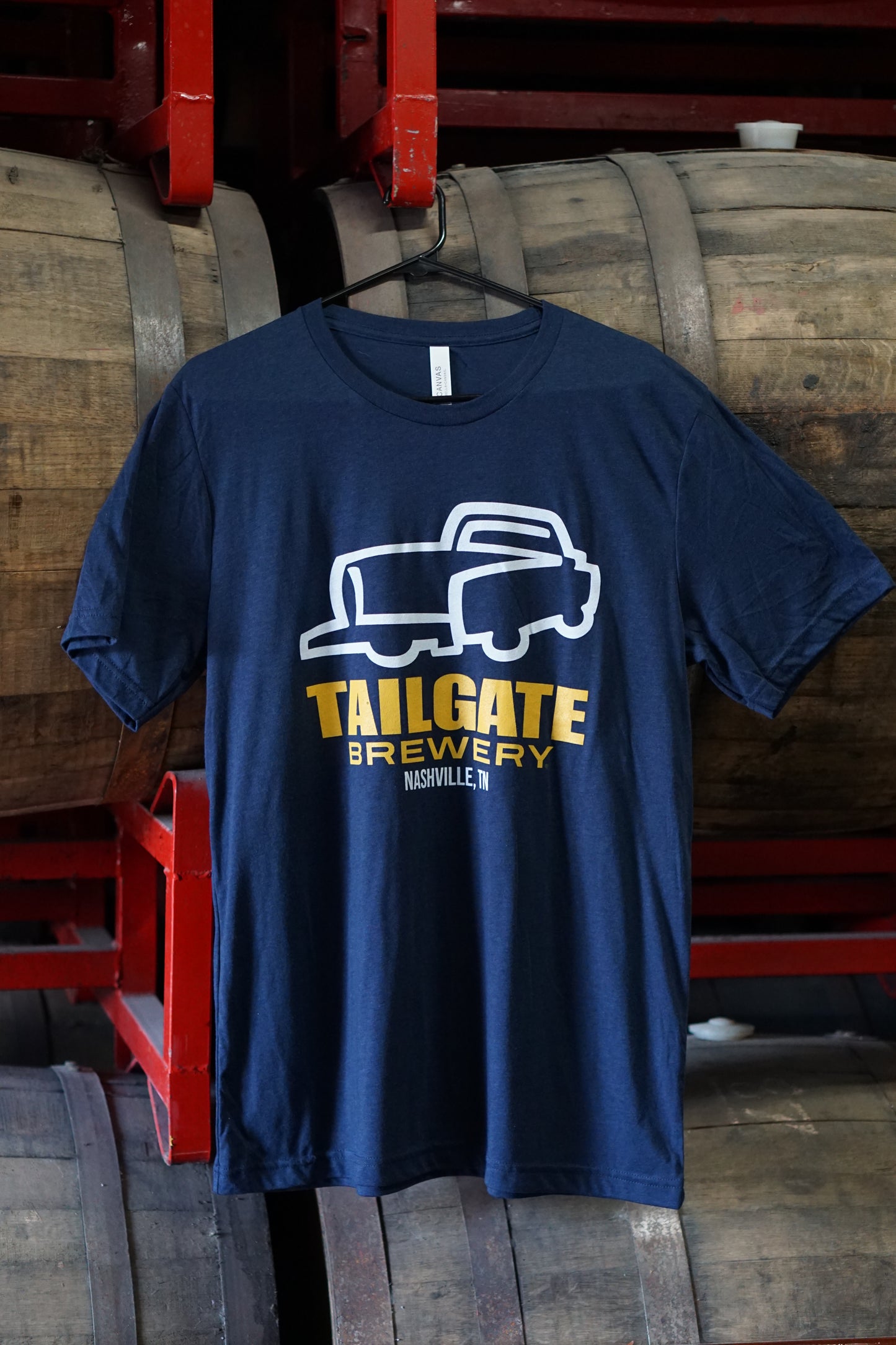 Truck Logo T-Shirt in Navy and Gold