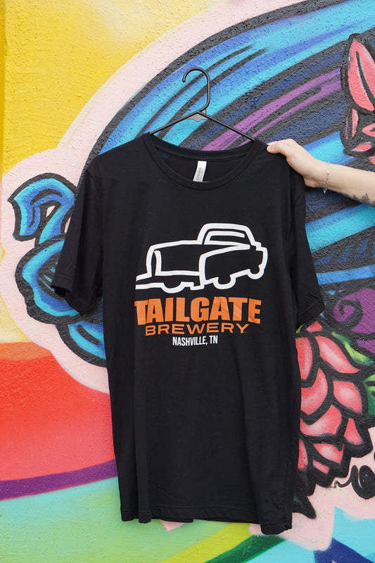 Truck Logo T-Shirt in Black and Orange