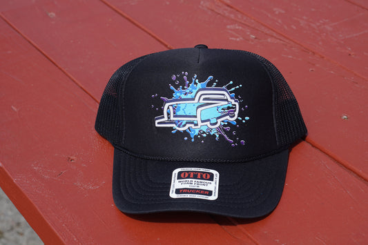 Logo Trucker Hat in Black Splash
