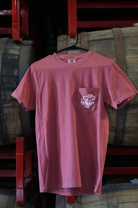 Truck Logo Pocket Tee in Faded Red